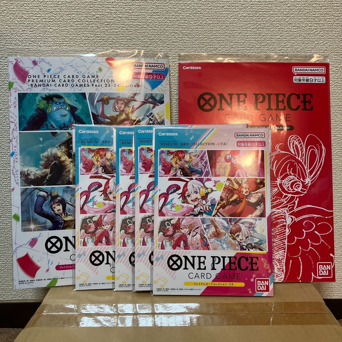 新品 未使用 未開封 BANDAI NAMCO ワンピースカードコレクション ONE PIECE FILM RED ウタ Fest 23-24 6冊セット トレカ ルフィ しらほし