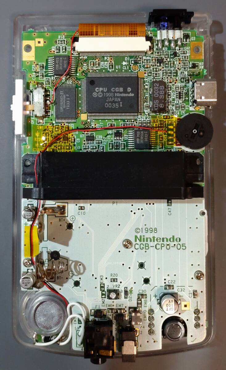 ゲームボーイカラー クリア OLED液晶(有機EL) GBC OLED #0458 ゲームボーイカラー クリア OLED液晶(有機EL) GBC OLED #0458