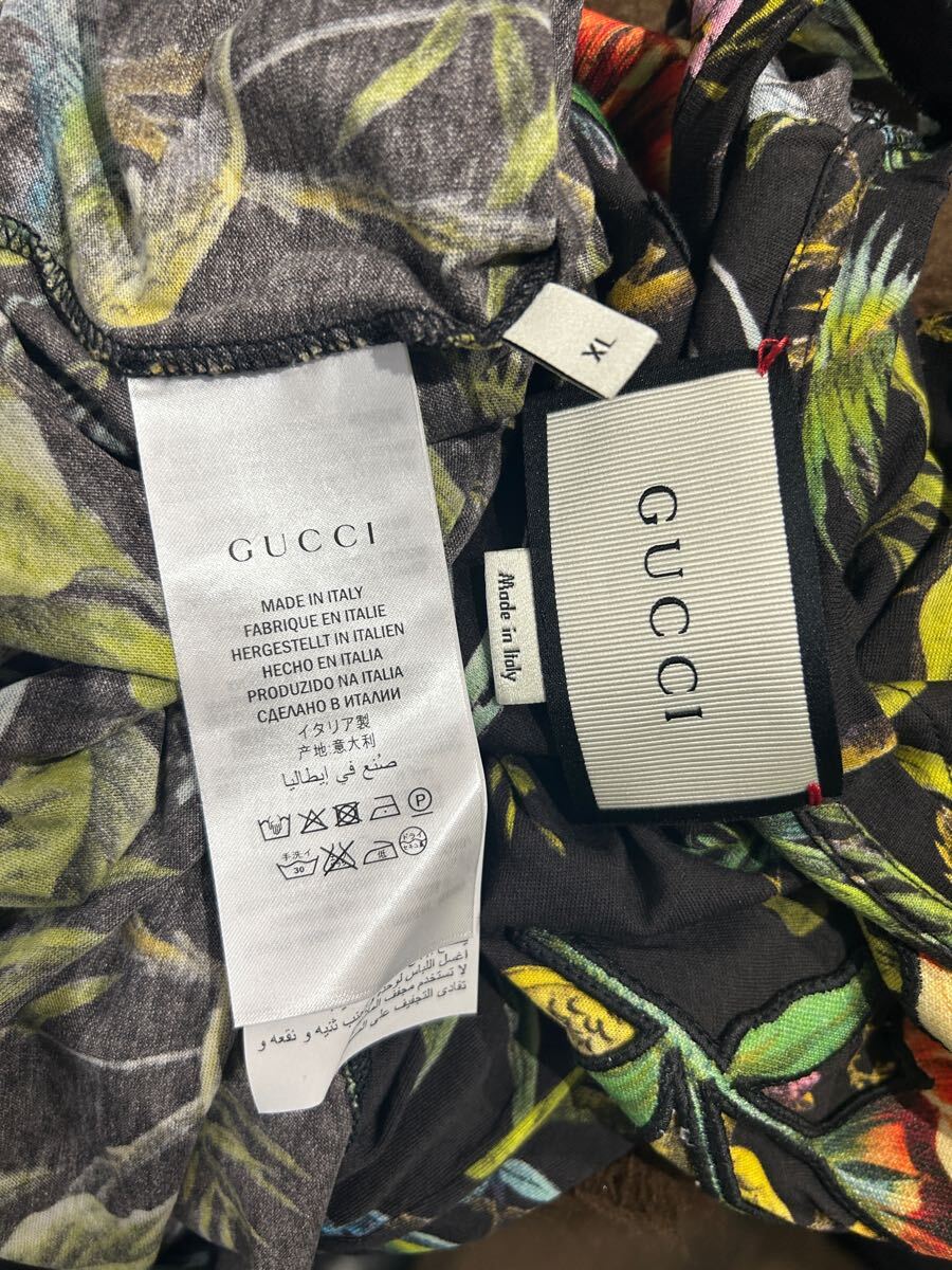 GUCCI グッチ トロピカル柄 半袖Tシャツ レディース XL美品 GUCCI グッチ トロピカル柄 半袖Tシャツ レディース XL美品
