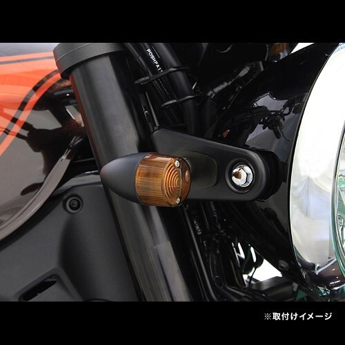 ポッシュフェイス POSH Faith Z900RS / CAFE 18-25用 ボルトオンウインカーキット クラシカル砲弾タイプ ブラック/オレンジ 132098-56