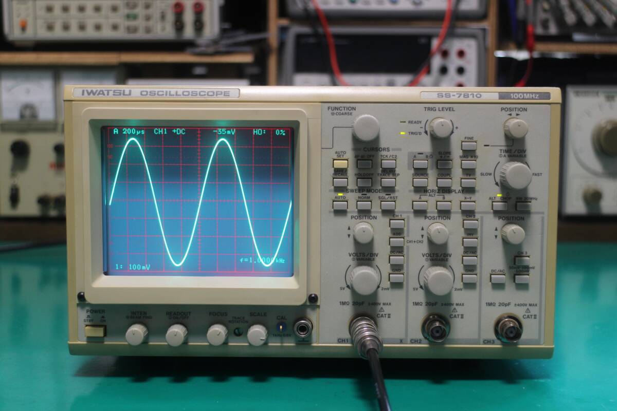 ☆ 岩通 SS-7810 100MHz アナログ・オシロスコープ 整備済み＋100MHz PROBE２本＋取説 #75n