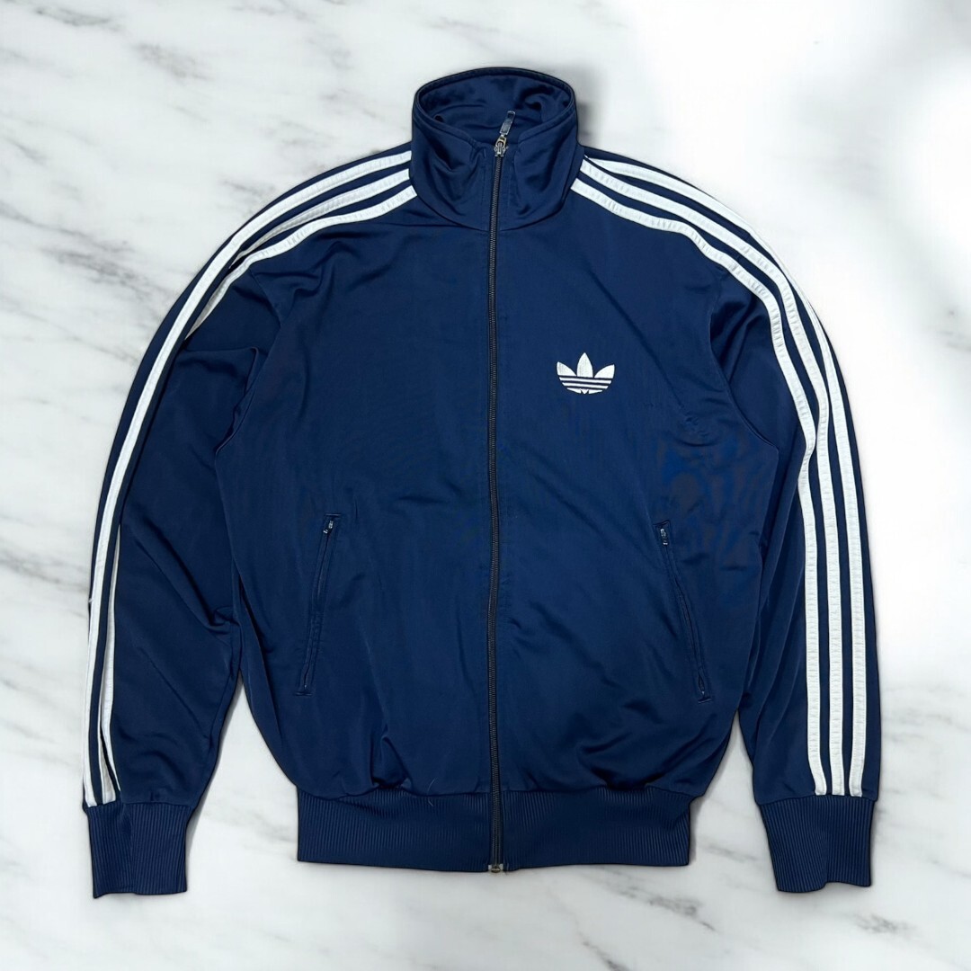 古着 送料無料 90s adidas TRACK JACKET NAVY アディダス トラックジャケット ジャージ【Vintage】
