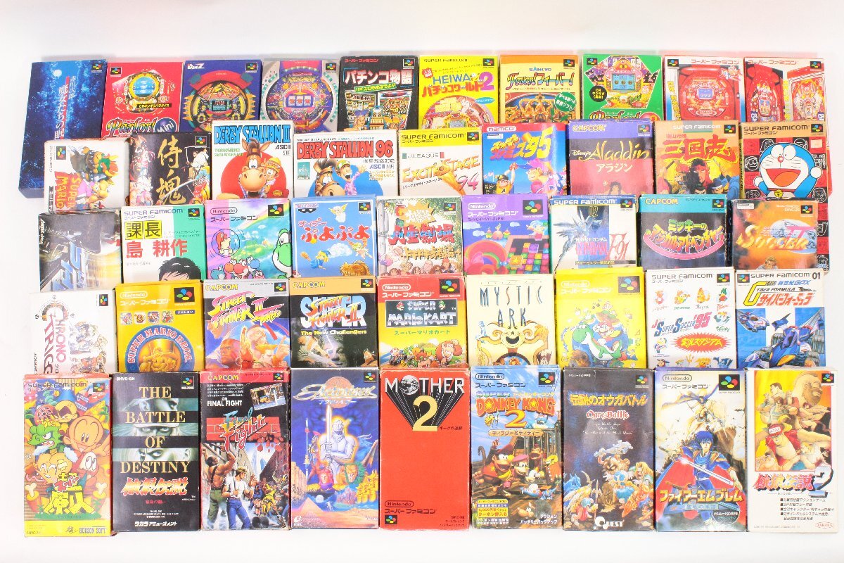 【外箱付き】 SFC/スーパーファミコンソフト まとめセット ＊ マザー2/ファイナルファイト/ファイヤーエムブレム など ＊ #546