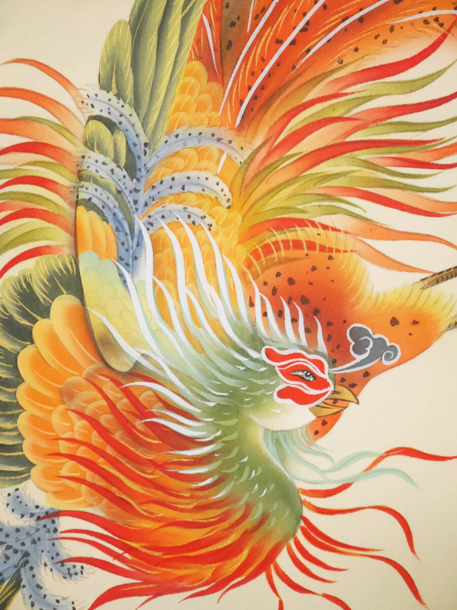もんたん秀 邦 筆 【 日本画 絹本彩色画 】 題目 【 六 瓢 】 共箱 絹本彩色画 【 白鳳凰図 】 幸雄在名 自題共箱 肉筆画掛軸 模写
