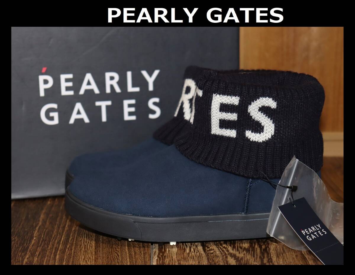 送料無料 特価即決【未使用】 PEARLY GATES ★ ブーツ型 ゴルフシューズ (23cm) ★ パーリーゲイツ 税込定価3万7400円 053-1292102 NAVY