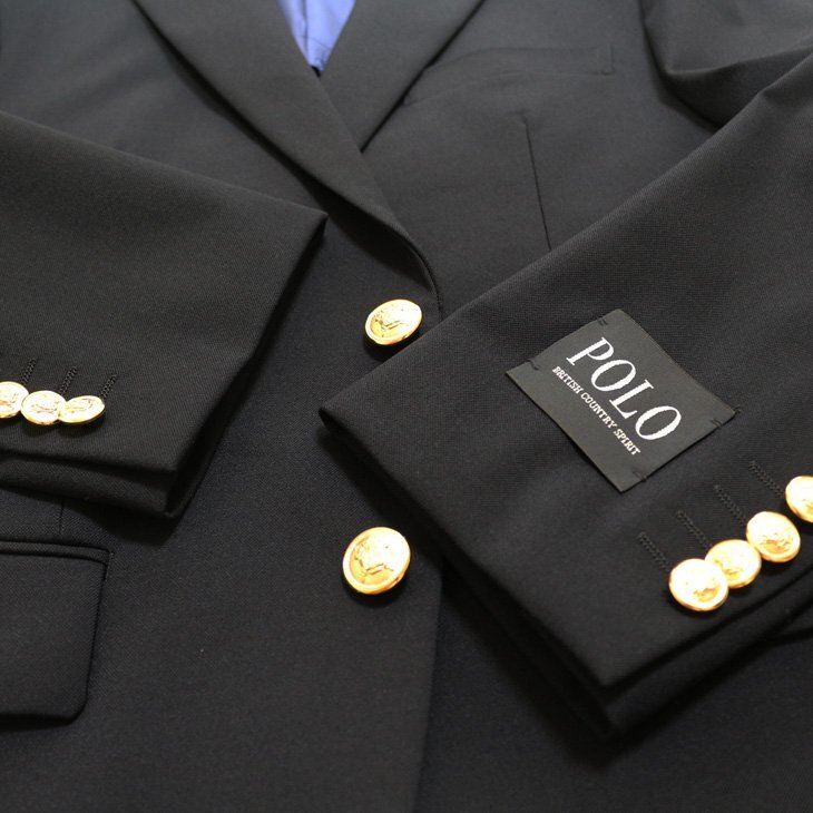 新品 春秋冬 POLO BRITISH COUNTRY SPIRIT ポロ ビーシーエス 濃紺ネイビー無地 コンブレ 金2つボタン ジャケット BB7_画像7