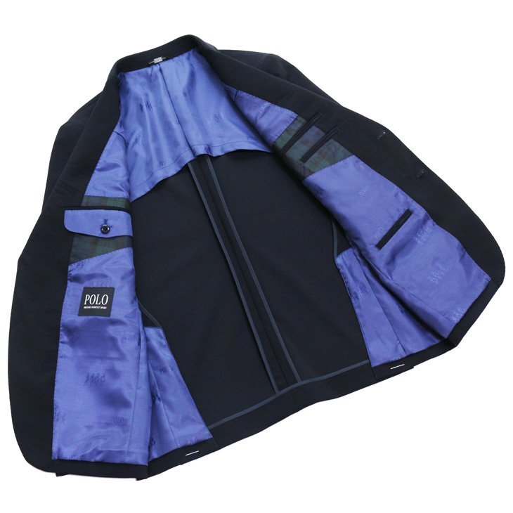 新品 春秋冬 POLO BRITISH COUNTRY SPIRIT ポロ ビーシーエス 濃紺ネイビー無地 コンブレ 金2つボタン ジャケット BB7_画像5
