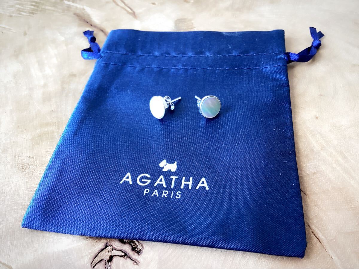 【AGATHA】アガタ　925　シルバー　ホワイトシェル　蝶貝　ピアス