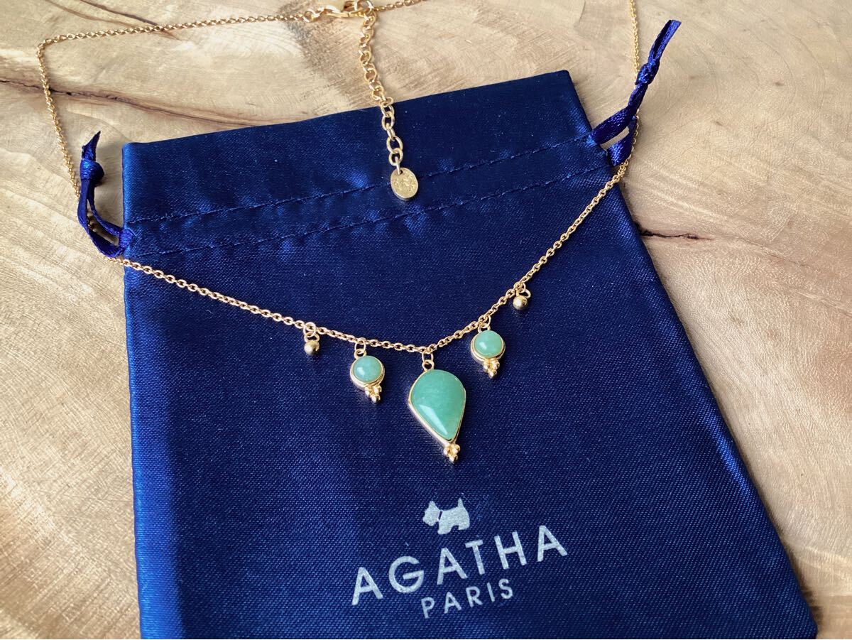 【AGATHA】アガタ　925 シルバー　天然石　ネックレス　ゴールド