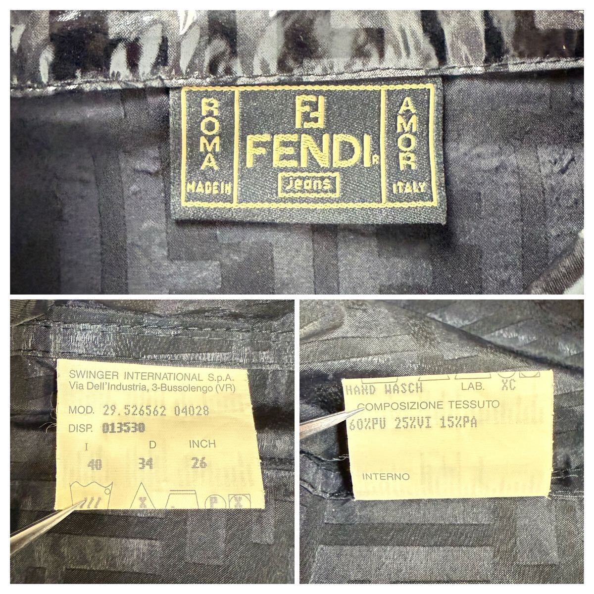 美品】FENDI フェンディ ズッカ柄 レインコート ビニールコート 美品】FENDI フェンディ ズッカ柄 レインコート ビニールコート