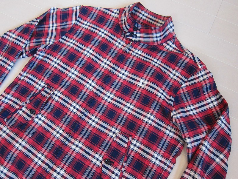 FRED PERRY フレッド ペリー コットン フルジップ マドラス チェック スイングトップ ジャケット L