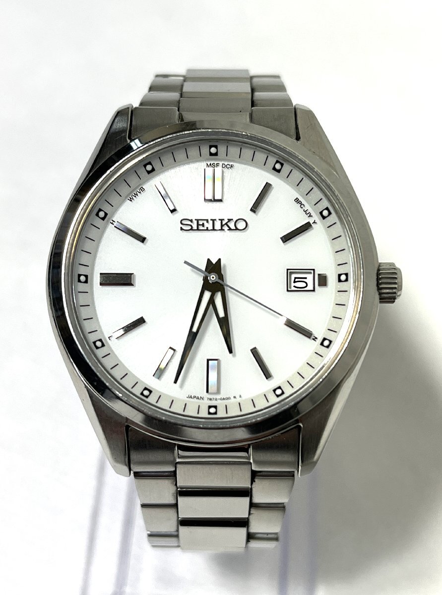 ▽SEIKO セイコー セレクション ソーラー電波 7B72-0AC0 3針 デイト 文字盤：ホワイト系 2024/11/05動作中 中古▽012408