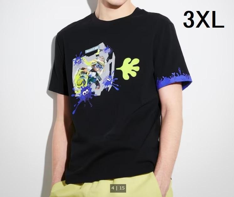 送料込み　ユニクロ　UT　スプラトゥーン3　メンズ　半袖 Ｔシャツ　3XLサイズ　4L相当　黒　綿100％　新品未使用