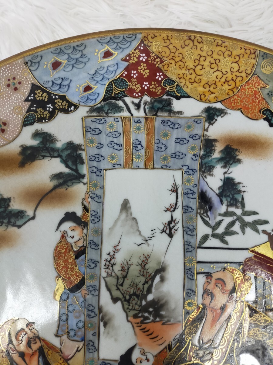 古九谷風飾り皿　骨董品　美術品　　玄関　床の間　料理にも 古九谷風飾り皿 骨董品 美術品 玄関 床の間 料理にも