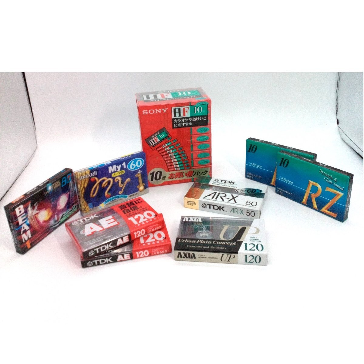 ノーマル カセットテープ 未開封 18巻まとめ 120分×3/80分×1/60分×1/50分×1/10分×12　TAPE TDK maxell AXIA SONY victor【道楽札幌】