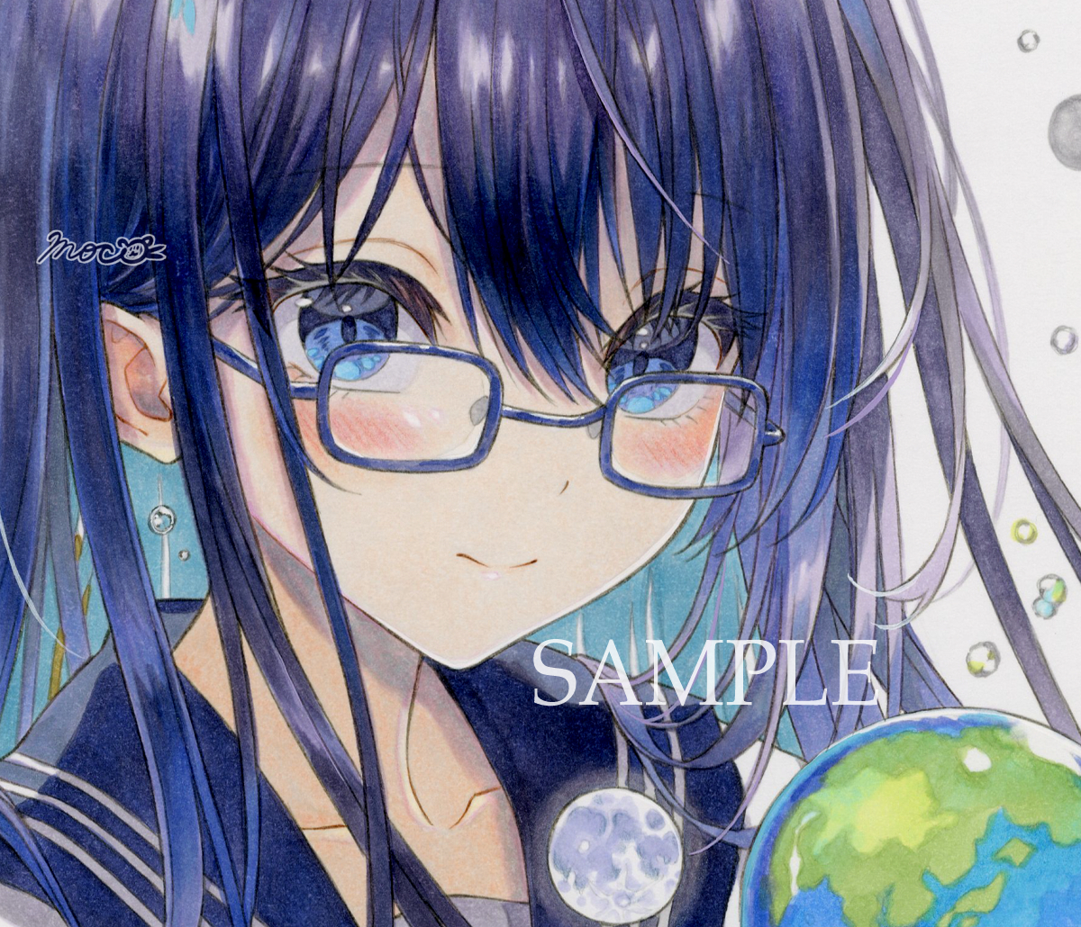 手描きイラスト＊オリジナル＊寝起き＊moco＊大色紙27.3センチ