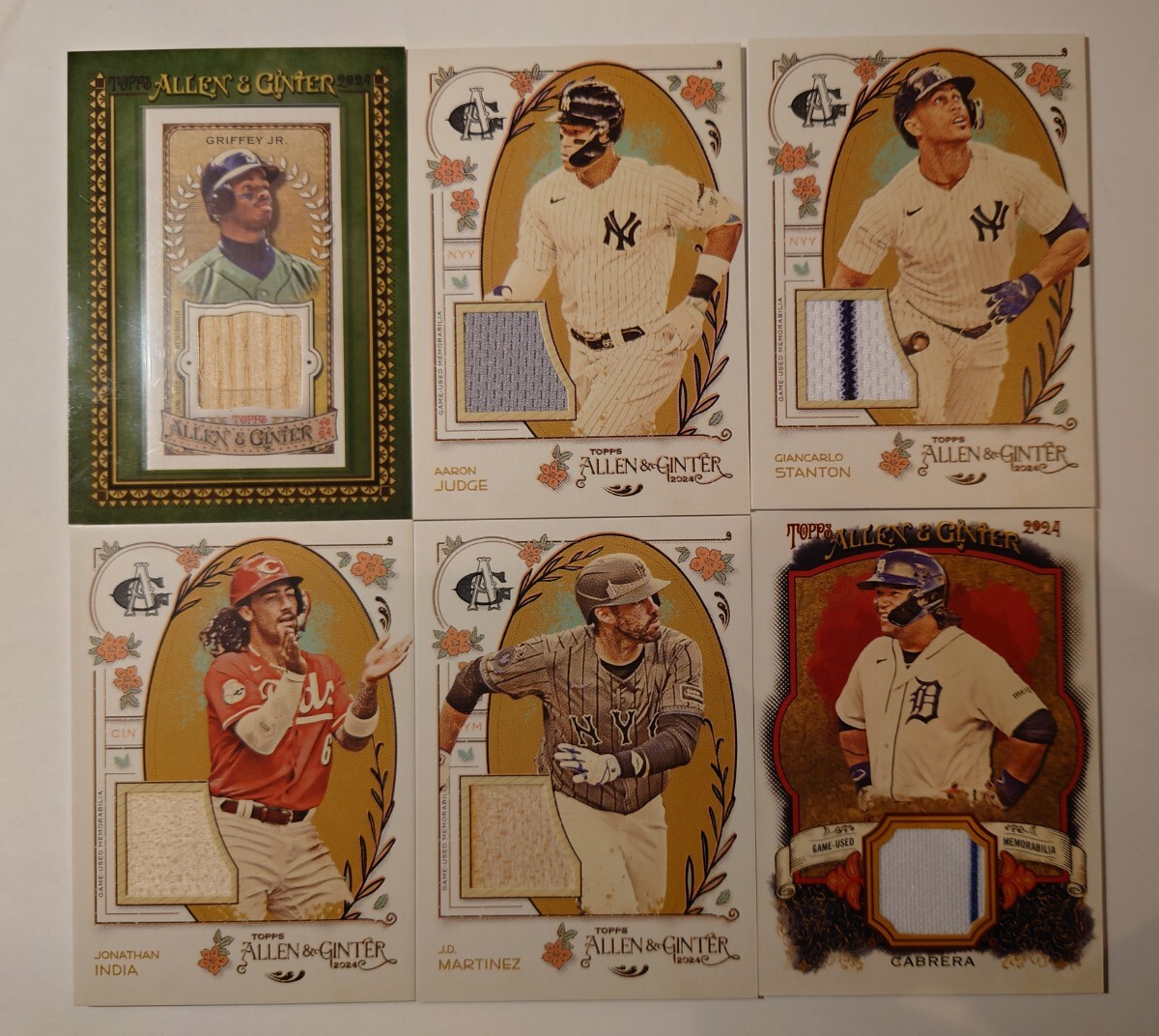 最新 Topps Allen&Ginter 2024 Relic6枚セット JUDGE/GRIFFEY/STANTON 他