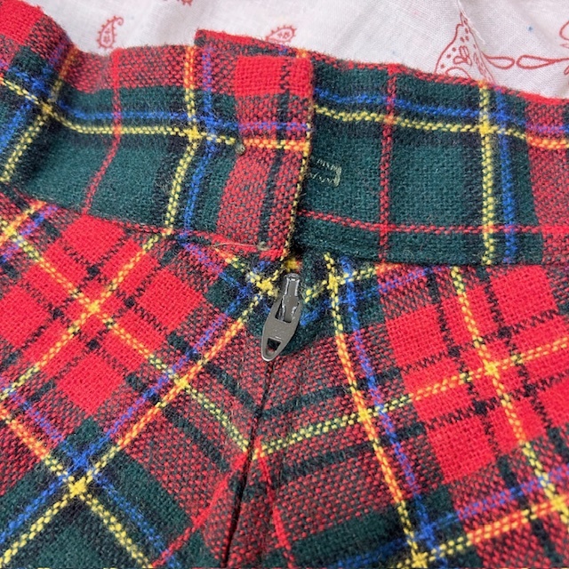 USA古着 70s~ USA製 柄合わせ タータンチェック ウールフレア USA古着 70s~ USA製 柄合わせ タータンチェック ウールフレア