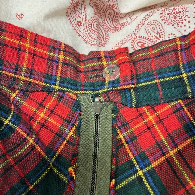USA古着 70s~ USA製 柄合わせ タータンチェック ウールフレア USA古着 70s~ USA製 柄合わせ タータンチェック ウールフレア
