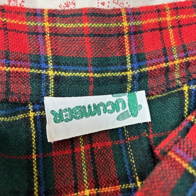 USA古着 70s~ USA製 柄合わせ タータンチェック ウールフレア USA古着 70s~ USA製 柄合わせ タータンチェック ウールフレア