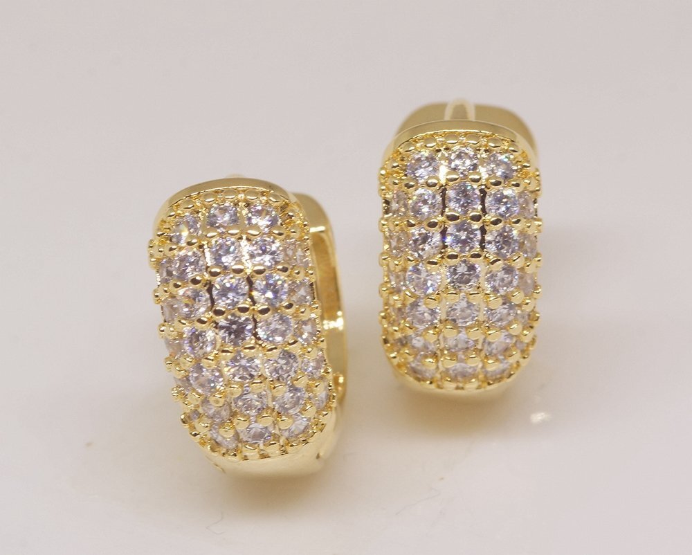 18K RGP ゴールド ダイヤ CZ リング ピアス gp5750