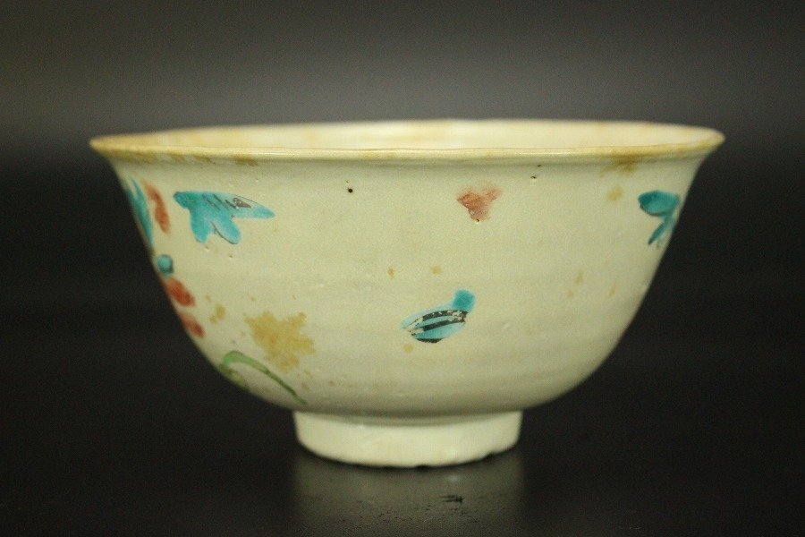 超熱 碗 古色絵 唐物 銀閣】中国美術 茶道具 送料無料(YB601 旧家蔵出 色絵磁器