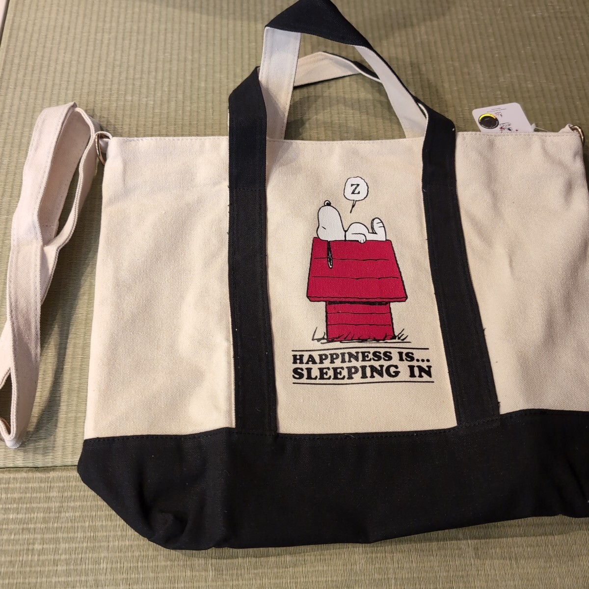 スヌーピー　SNOOPY★2way トートバッグ ブラック　35×42×12cm