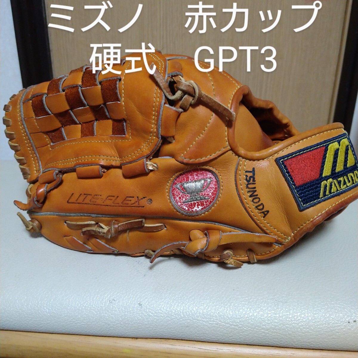 送料無料！ミズノ　赤カップ　一般硬式用グローブ　GPT3　信義作