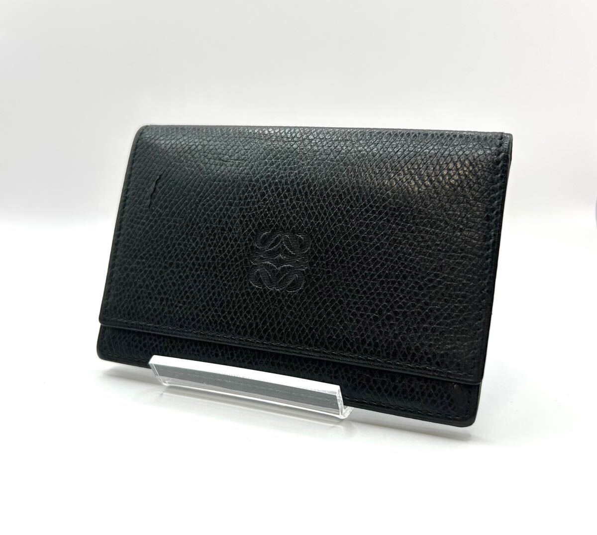 LOEWE ロエベ アナグラム カードケース 名刺入れ レザー ブラック 美品 LOEWE ロエベ アナグラム カードケース 名刺入れ レザー