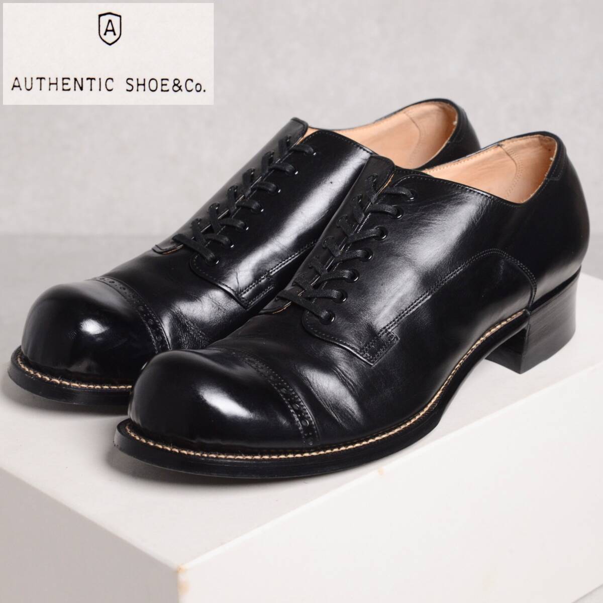 size25 5】【箱付き良品】AUTHENTIC SHOE&CO HIGH TOE SHOES size25 5】【箱付き良品】AUTHENTIC SHOE&CO HIGH TOE SHOES
