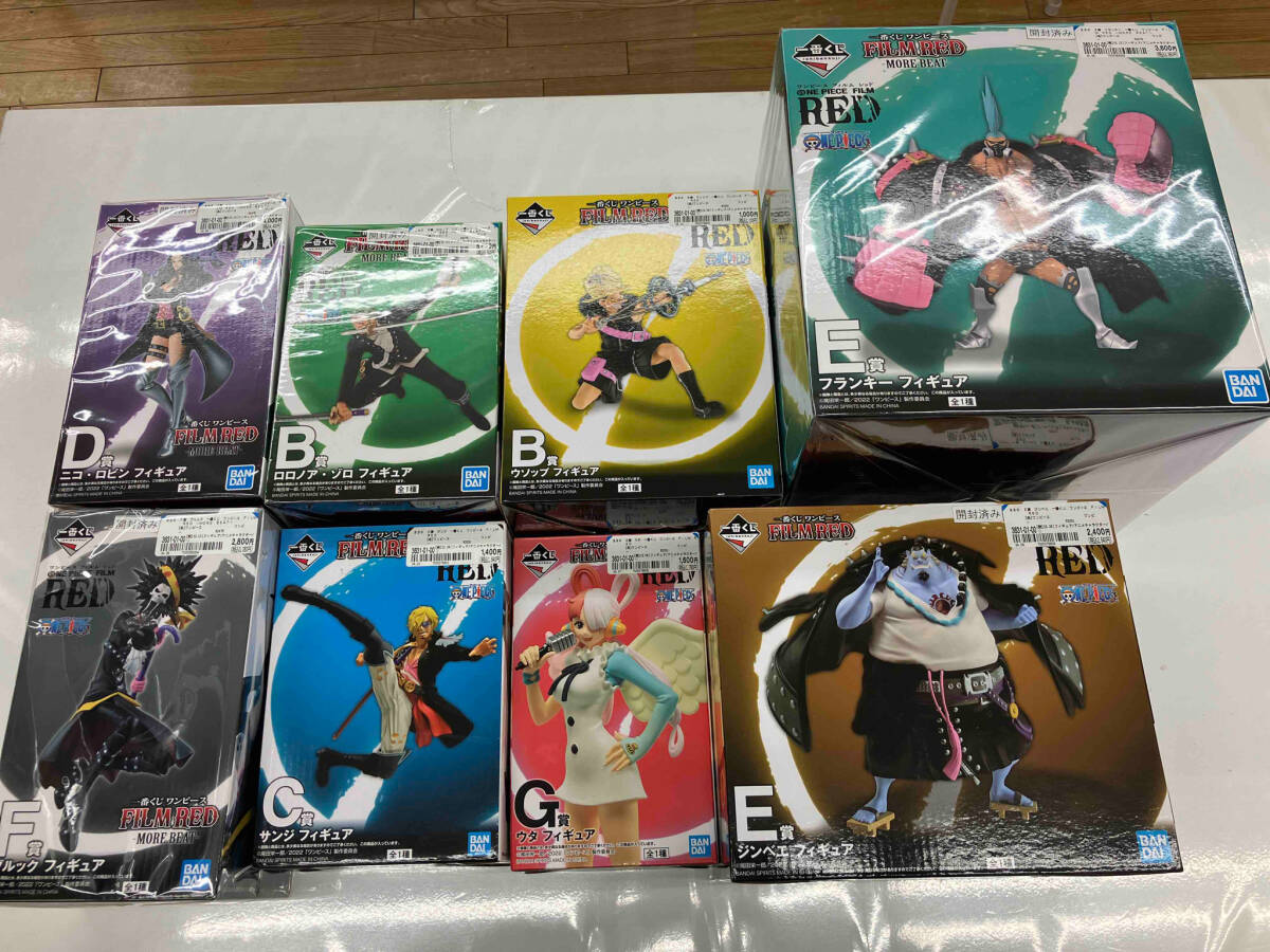 【SEAL限定商品】 ロロノア・ゾロ PIECEフィギュア8点セット B賞 ONE 一番くじ /サンジ/ジンベエなど BEAT- -MORE RED FILM ワンピース その他