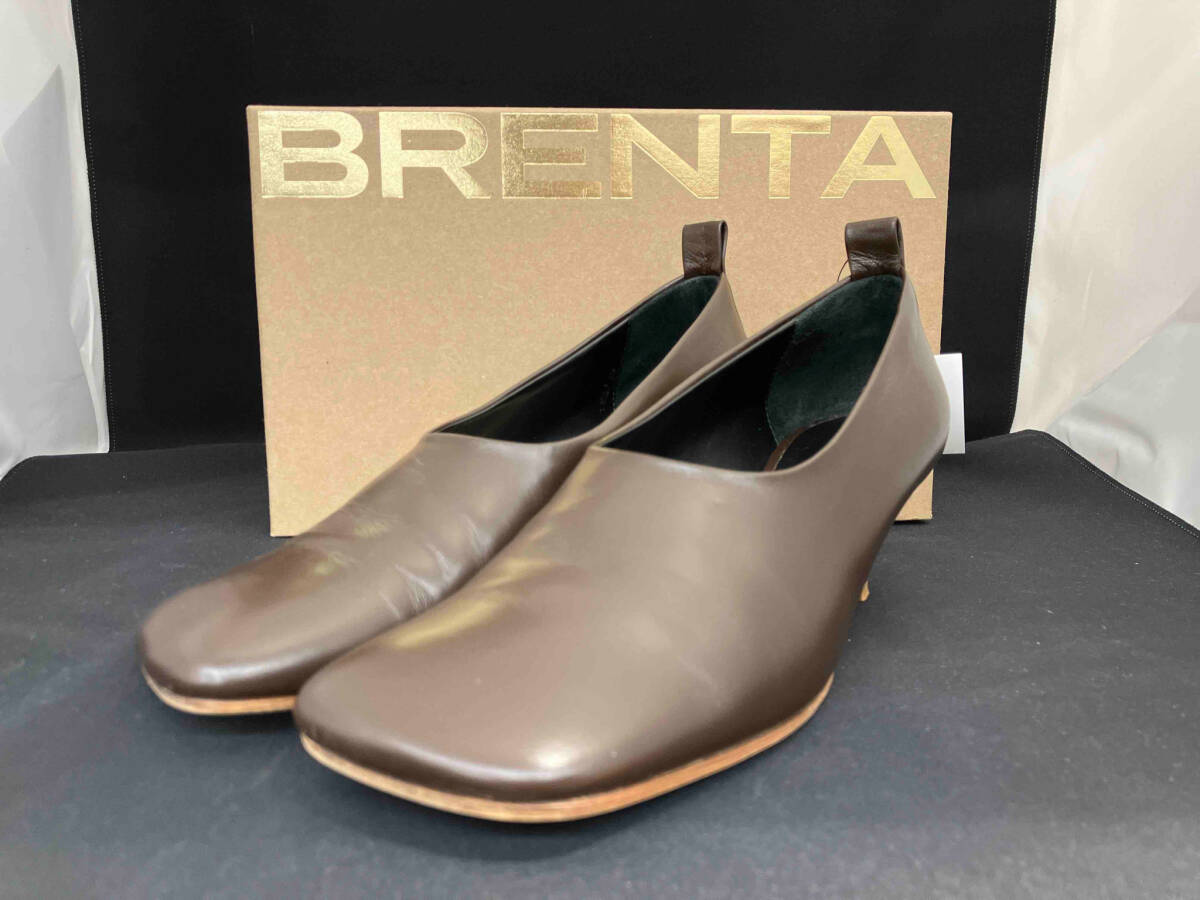 BRENTAb арендуемый автомобиль квадратное tu туфли-лодочки size:38 чай цвет Brown made in ITALY Италия производства кожа натуральная кожа женский ботинки обувь 