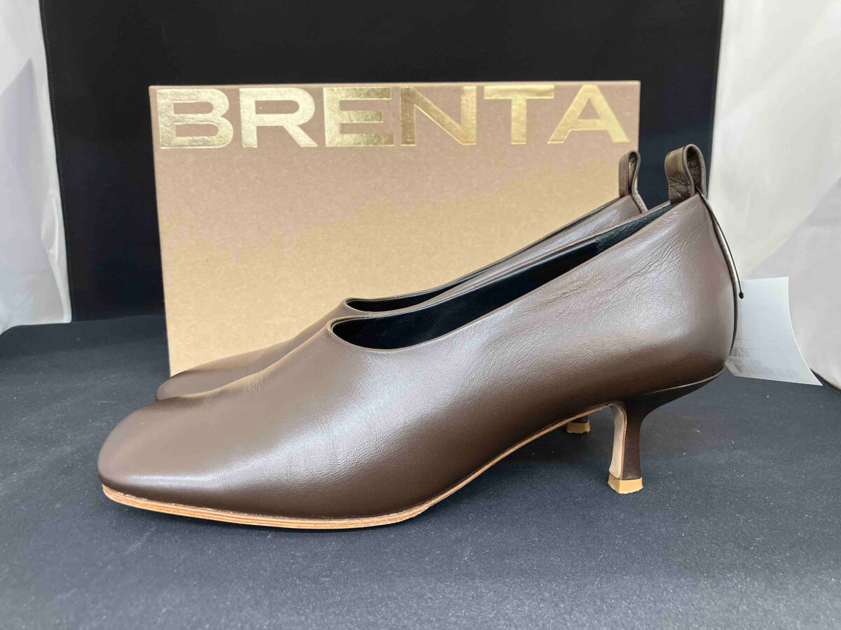 BRENTAb арендуемый автомобиль квадратное tu туфли-лодочки size:38 чай цвет Brown made in ITALY Италия производства кожа натуральная кожа женский ботинки обувь 