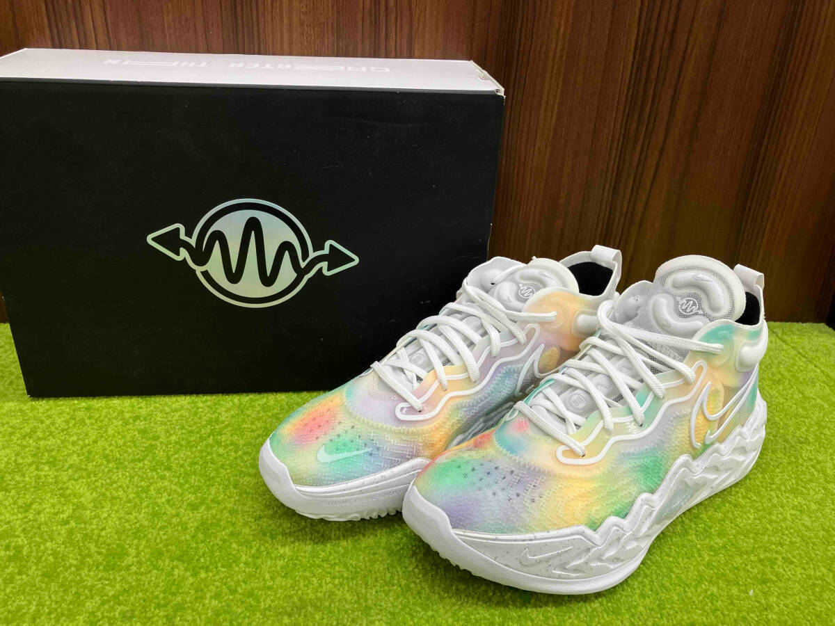 人気 ブランド チェック シューズ バスケットボール G.T.RUN ZOOM AIR ナイキ 【未使用品】NIKE US.7.5サイズ 箱あり レインボーカラー 25.5cm