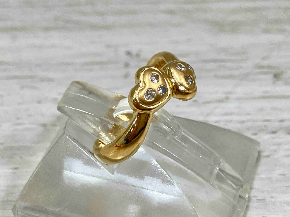 ハートリング】K18/ダイヤ0.07ct /#3/3.1g リング(イエロー ハートリング】K18/ダイヤ0.07ct /#3/3.1g リング(イエロー