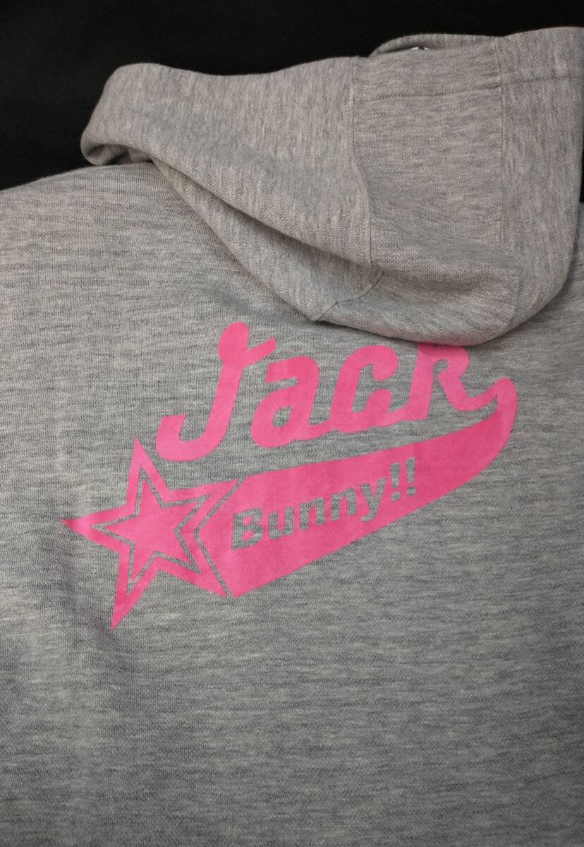 JACK BUNNY PEARLY GATES ZIP UP PARKER ジャックバニー ロゴプリント ジップアップ パーカー サイズ2 ゴルフ ウエア グレー 店舗受取可