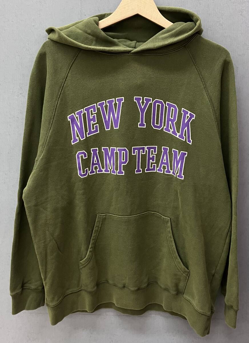 BARNS OUTFITTERS バーンズアウトフィッターズ NEWYORK CAMP TEAM パーカー カーキ/パープル Lサイズ