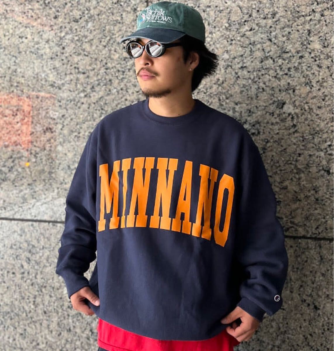 Champion × BEAMS × MINNANO】Logo Crew Neck Sweat【L Champion × BEAMS × MINNANO】Logo Crew Neck Sweat【L
