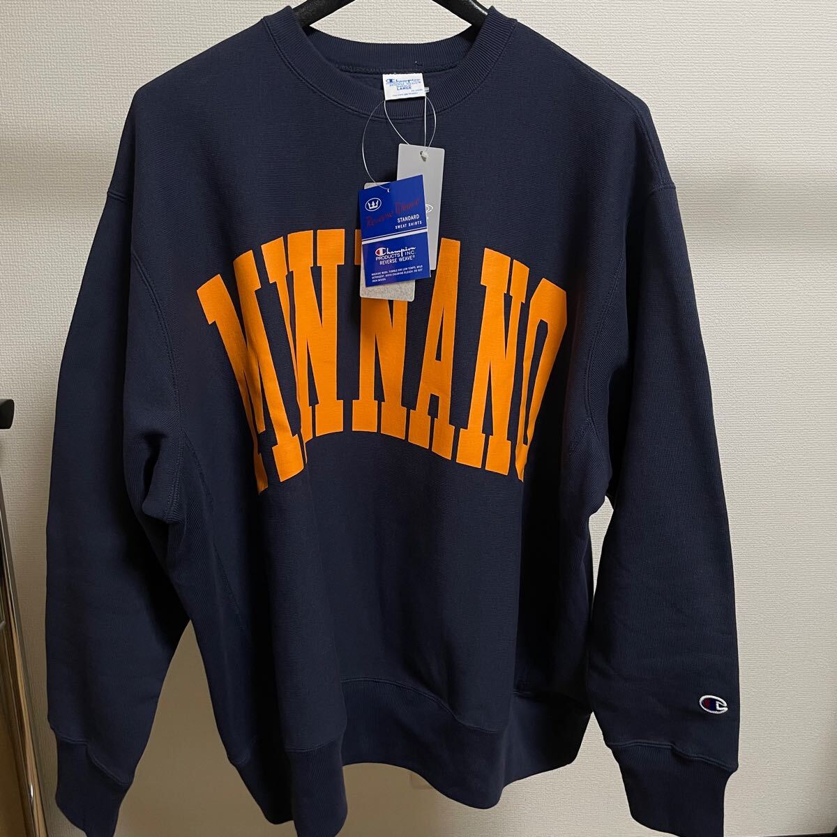 Champion × BEAMS × MINNANO】Logo Crew Neck Sweat【L Champion × BEAMS × MINNANO】Logo Crew Neck Sweat【L