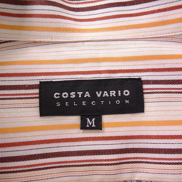  new goods mountain .ko start va rio made in Japan Random stripe button down shirt M white orange [GJD401_23] COSTA VARIO men's long sleeve 