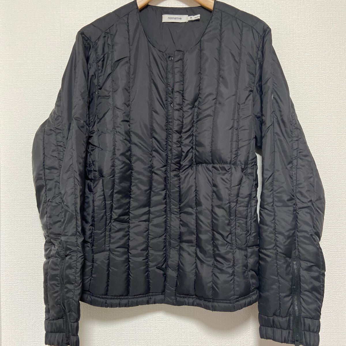 nonnative NN-J2615 DWELLER DOWN BLOUSON POLY TAFFETA ノーカラー ダウン 黒 ブラック サイズ2 2014aw 14aw ダウンジャケット