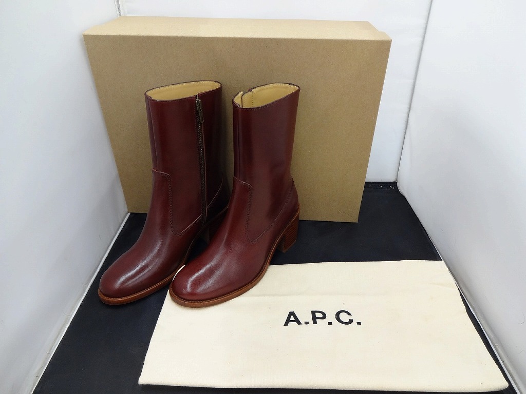  limited time sale A.P.C. A.P.C. side fastener leather short boots 