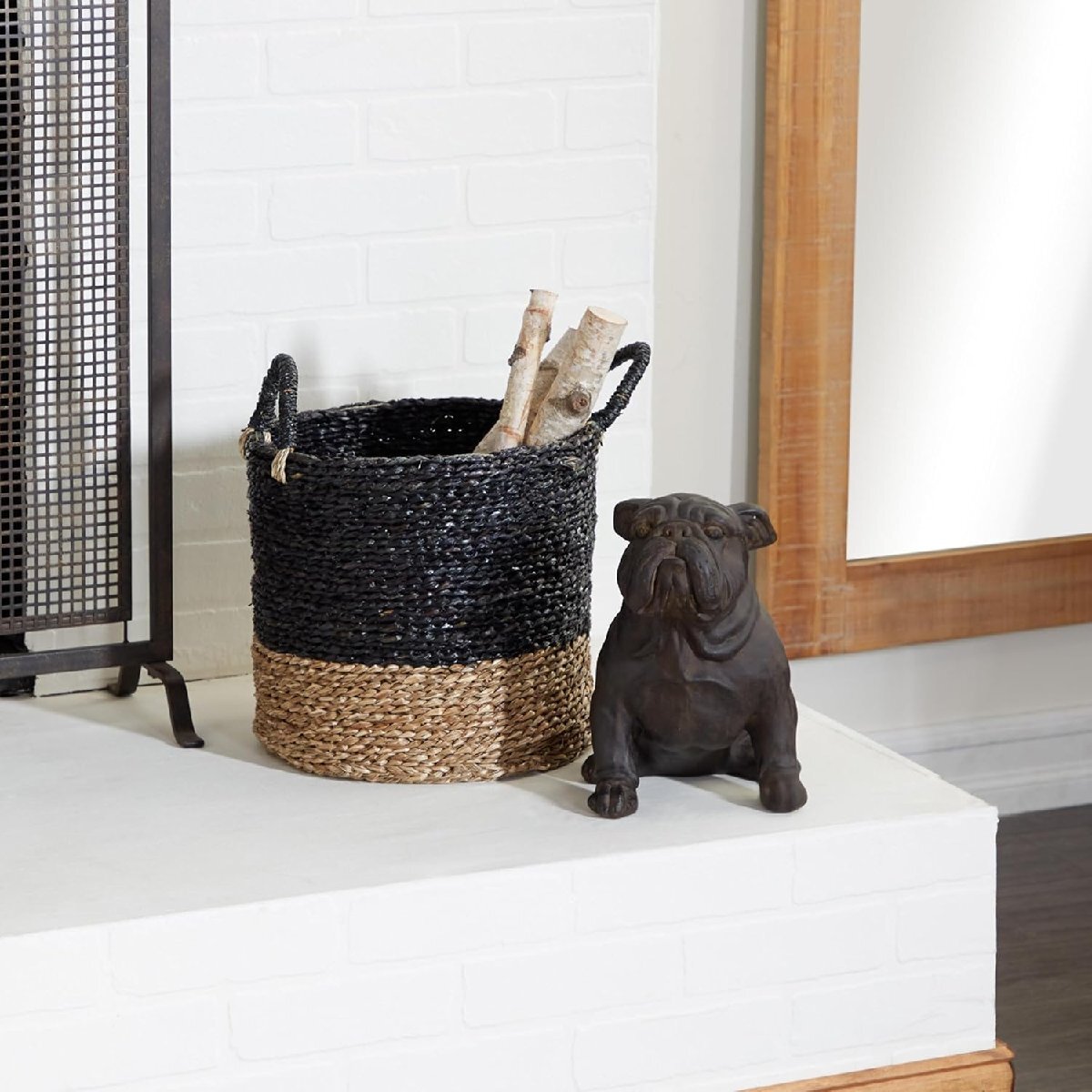 座るブルドッグ装飾彫刻 アンティーク調ホームデコレーション彫像アクセント置物動物彫刻贈り物輸入品