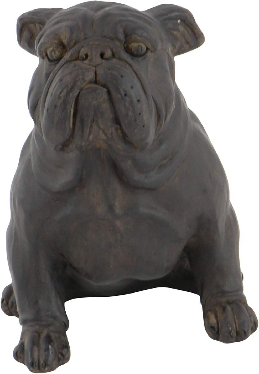 座るブルドッグ装飾彫刻 アンティーク調ホームデコレーション彫像アクセント置物動物彫刻贈り物輸入品