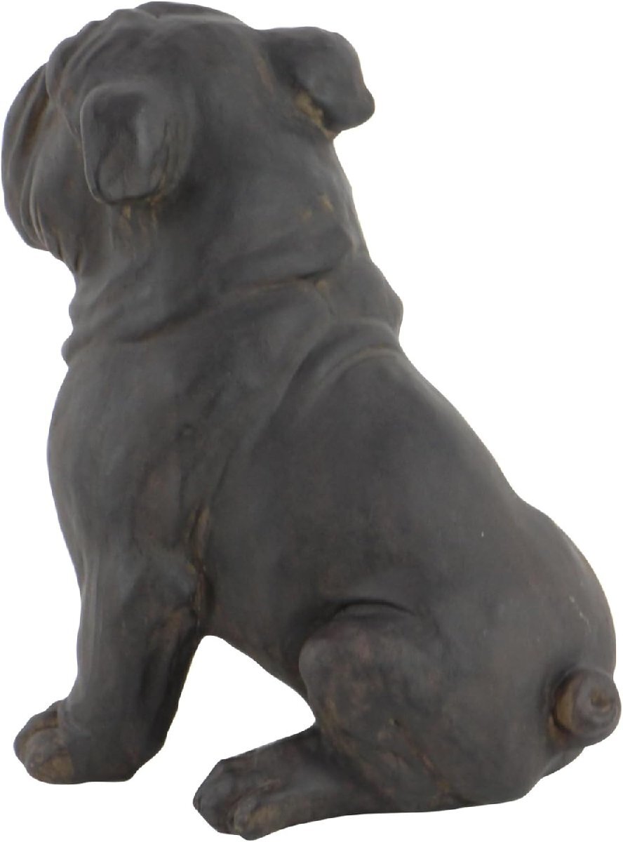 座るブルドッグ装飾彫刻 アンティーク調ホームデコレーション彫像アクセント置物動物彫刻贈り物輸入品