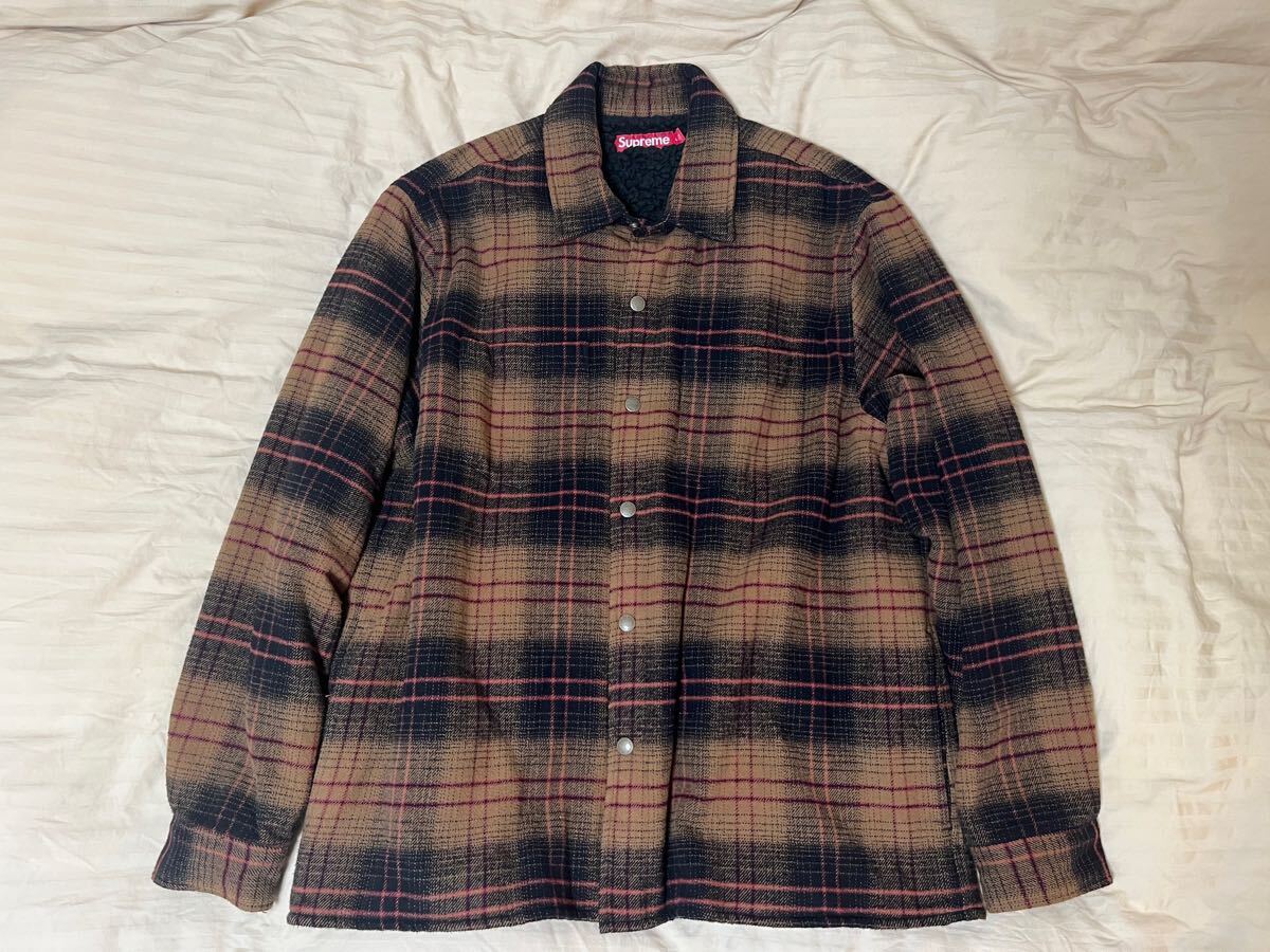 Supreme 引き起こす Lined Flannel Snap Shirt M Supreme 引き起こす Lined Flannel Snap Shirt M