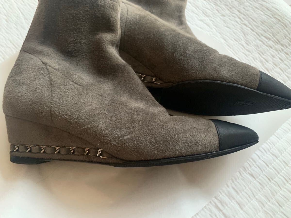 CHANEL シャネル ショートブーツ スエード レザー ブーツ