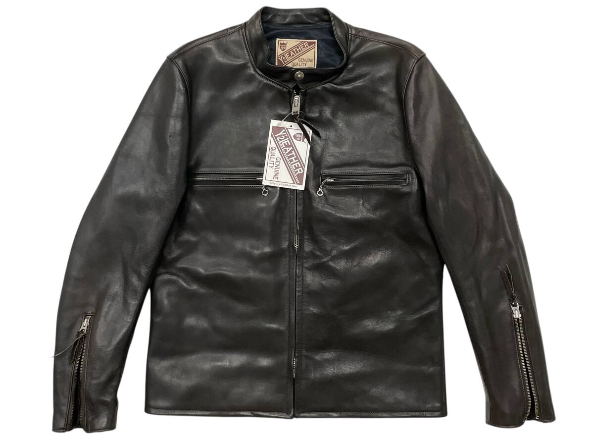 極美品 38 Y'2 LEATHER ER-44 COLLAGE HORSE SINGLE RIDERS 極美品 38 Y'2 LEATHER ER-44 COLLAGE HORSE SINGLE RIDERS