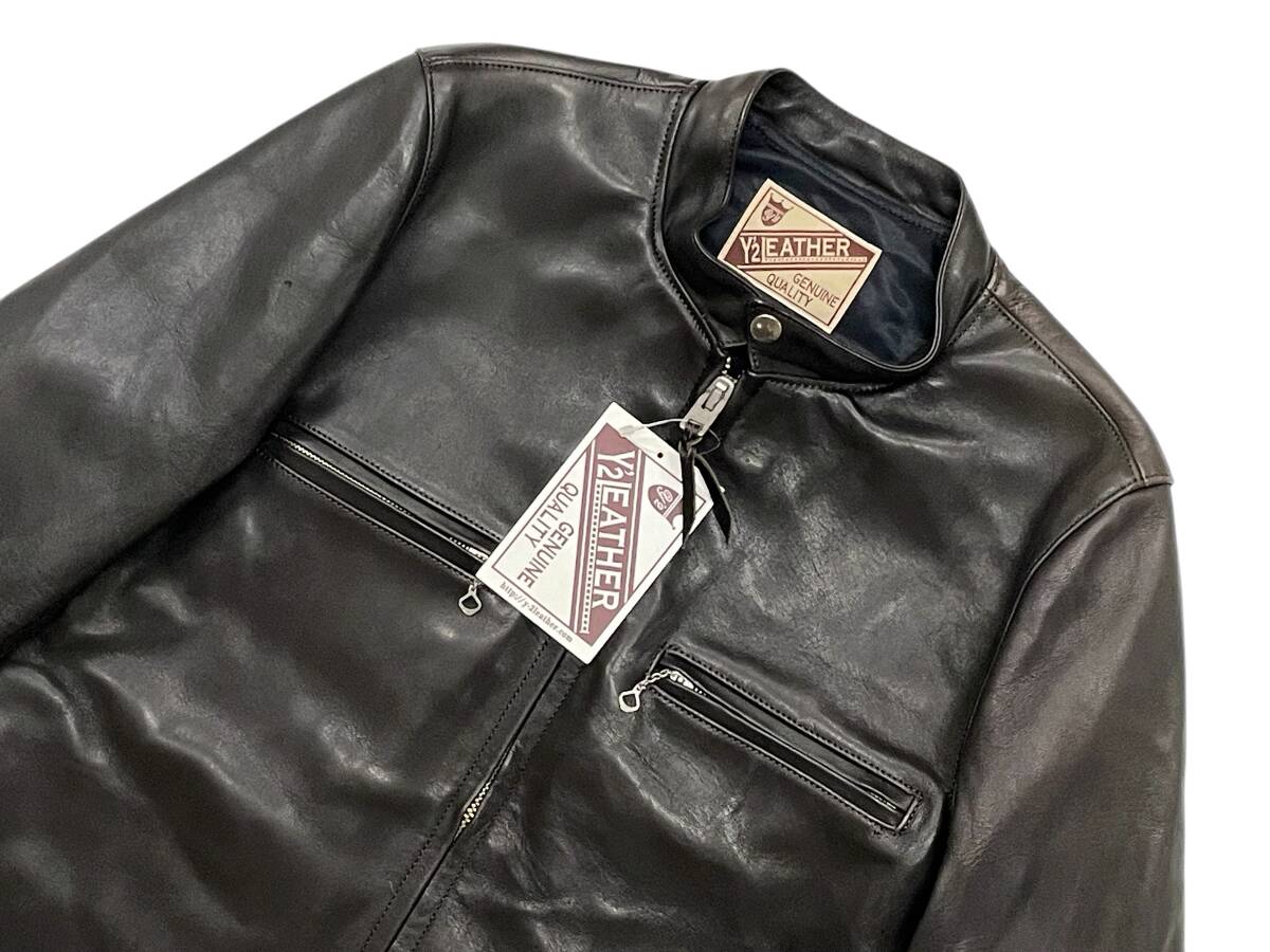 極美品 38 Y'2 LEATHER ER-44 COLLAGE HORSE SINGLE RIDERS 極美品 38 Y'2 LEATHER ER-44 COLLAGE HORSE SINGLE RIDERS