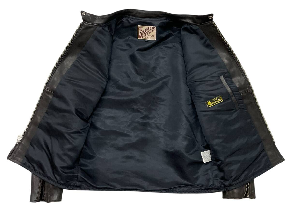 極美品 38 Y'2 LEATHER ER-44 COLLAGE HORSE SINGLE RIDERS 極美品 38 Y'2 LEATHER ER-44 COLLAGE HORSE SINGLE RIDERS